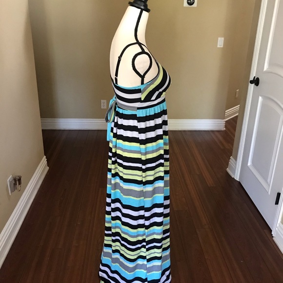 Striped maternity and nursing maxi dress, size S - Picture 2 of 4
